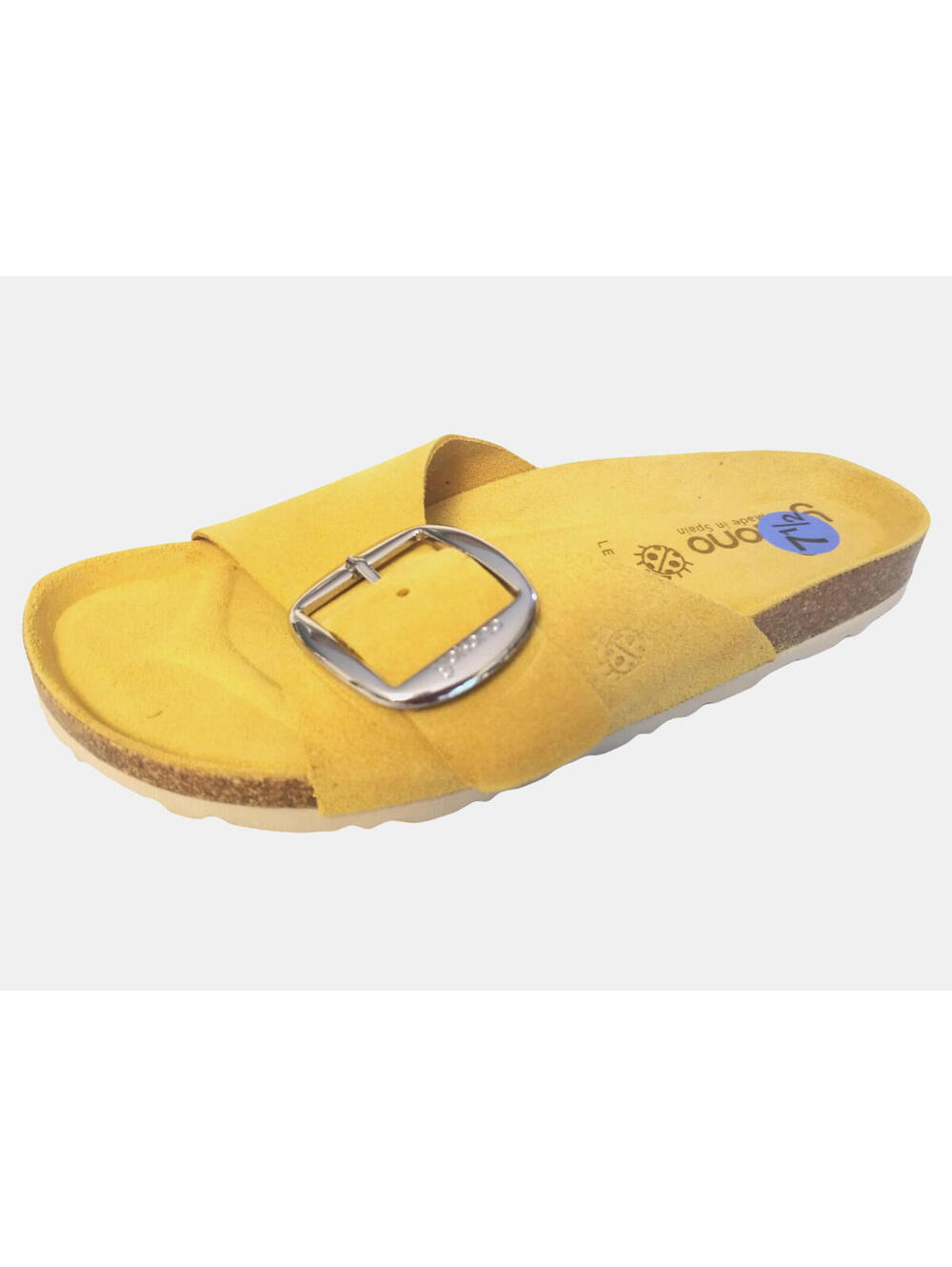 Yokono Slide Buckle Cork Footbed‎ Leather Sock Women's Sandals Size 7.5 Spain